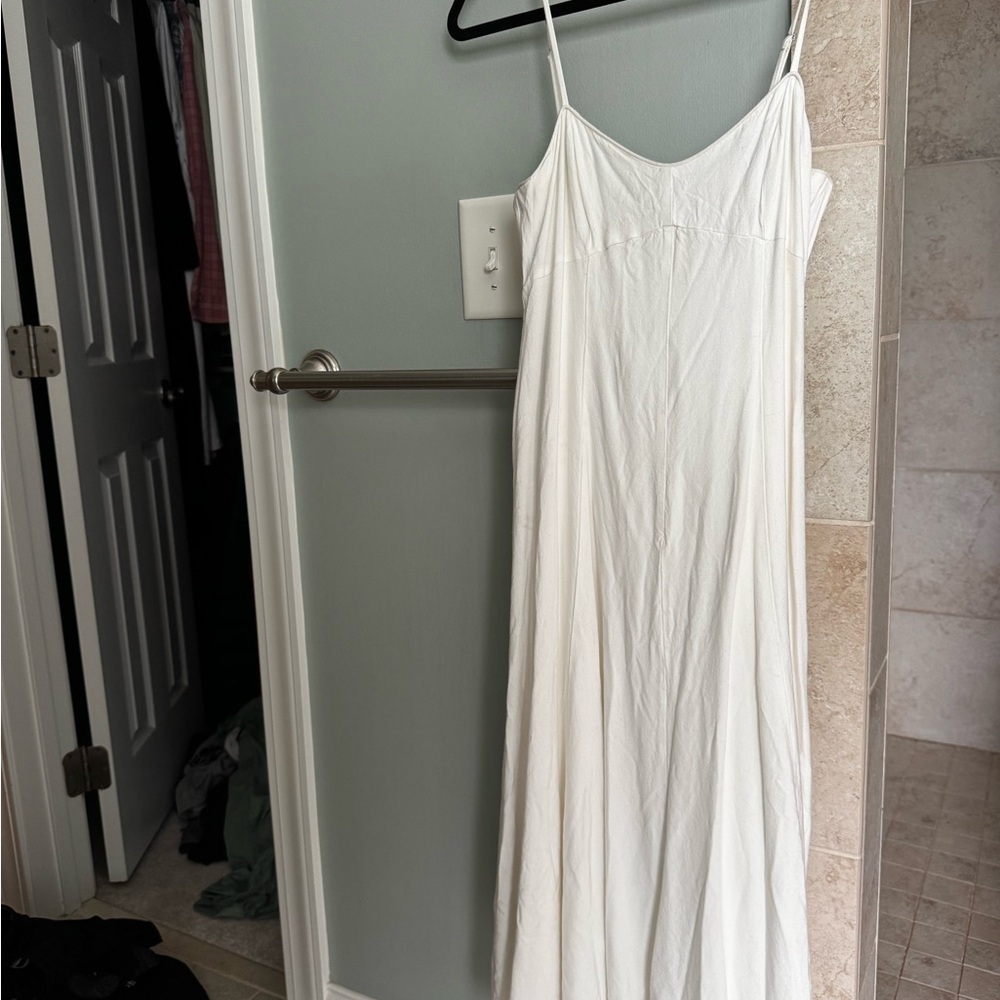 Linen Astr White Spaghetti Strap Dress